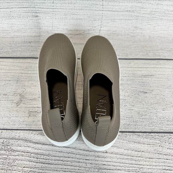 Deltan Women's Taupe Knit Carter Platform Stretch Slip On Sneakers Size 7.5 - Picture 5 of 12